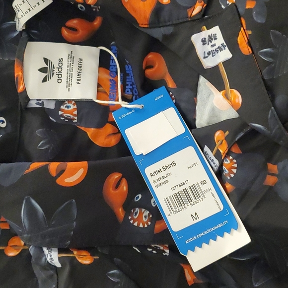 RARE NWT ADIDAS x PHILIP COLBERT Collab 'Love the Lobster' SHIRT BLACK SIZE M… - Picture 9 of 12